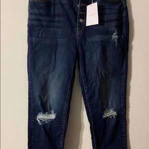 Kancan distressed high waisted button jeans